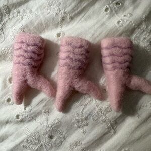 Pink Felted Boot Ornaments